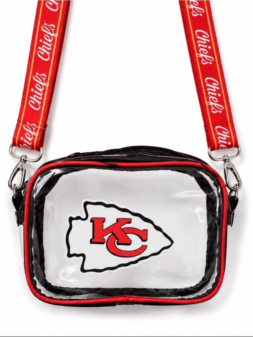 Kansas City Chiefs Clear Crossbody Bag in Red and White